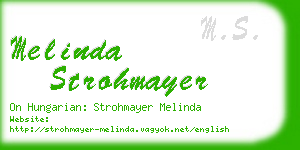 melinda strohmayer business card